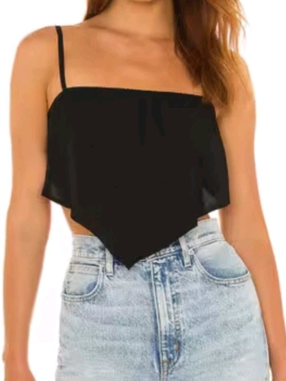 1. State Handkerchief Top in Black Size Small